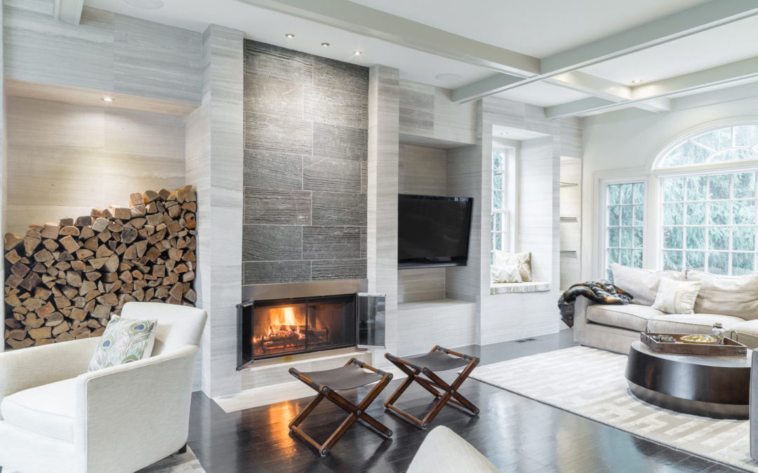 Living Room with Tile Details