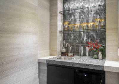 Wet Bar Area with Tile details