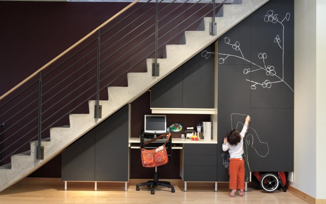 Wall Office Space with Wood Surface