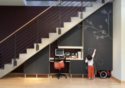 Wall Office Space with Wood Surface